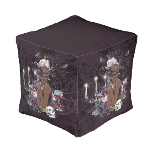 The Vampiress  Moody Gothic Vampy Glam Dark Skin Pouf