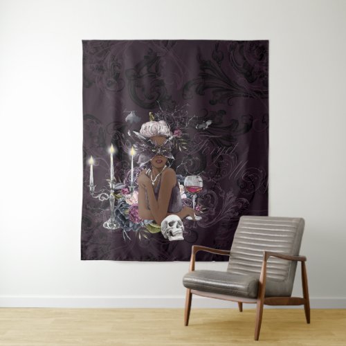 The Vampiress  Moody Gothic Vampy Glam Dark Skin Tapestry