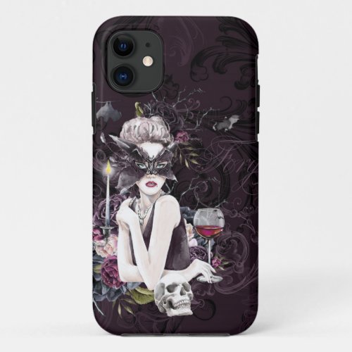 The Vampiress  Moody Gothic Vampy Glam Pale Skin iPhone 11 Case