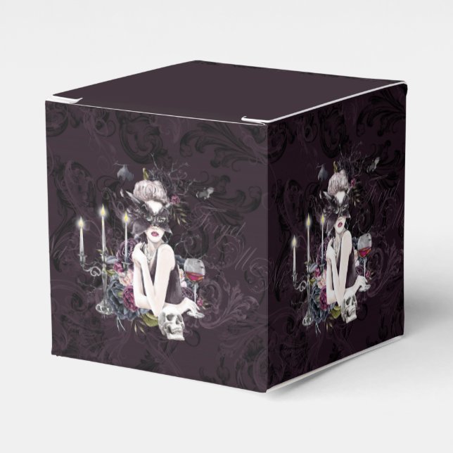 The Vampiress | Moody Gothic Vampy Glam Pale Skin Favor Boxes (Front Side)