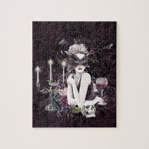 The Vampiress Moody Gothic Vampy Glam Pale Skin Jigsaw Puzzle