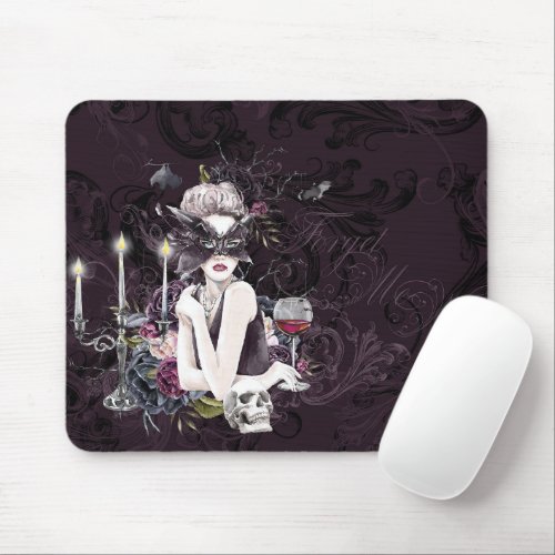 The Vampiress  Moody Gothic Vampy Glam Pale Skin Mouse Pad