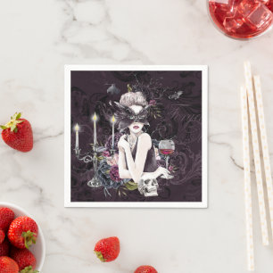The Vampiress Moody Gothic Vampy Glam Pale Skin Napkins