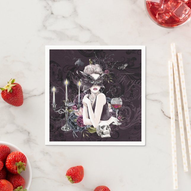 The Vampiress | Moody Gothic Vampy Glam Pale Skin Napkins (Insitu)