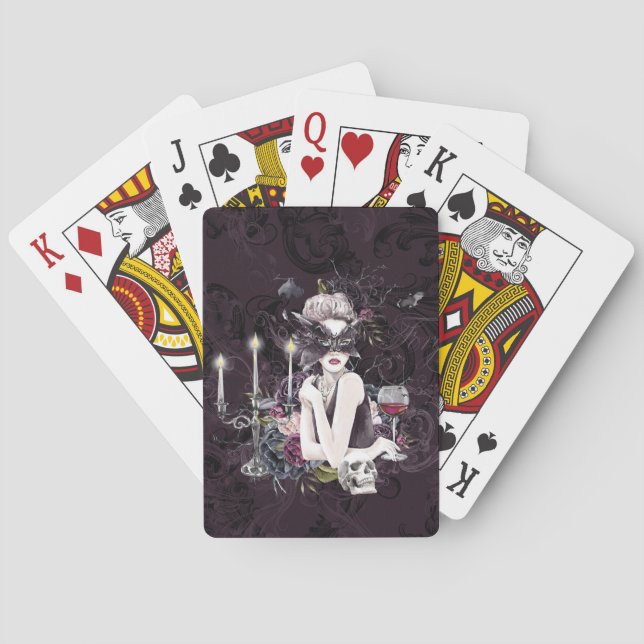 The Vampiress | Moody Gothic Vampy Glam Pale Skin Poker Cards (Back)