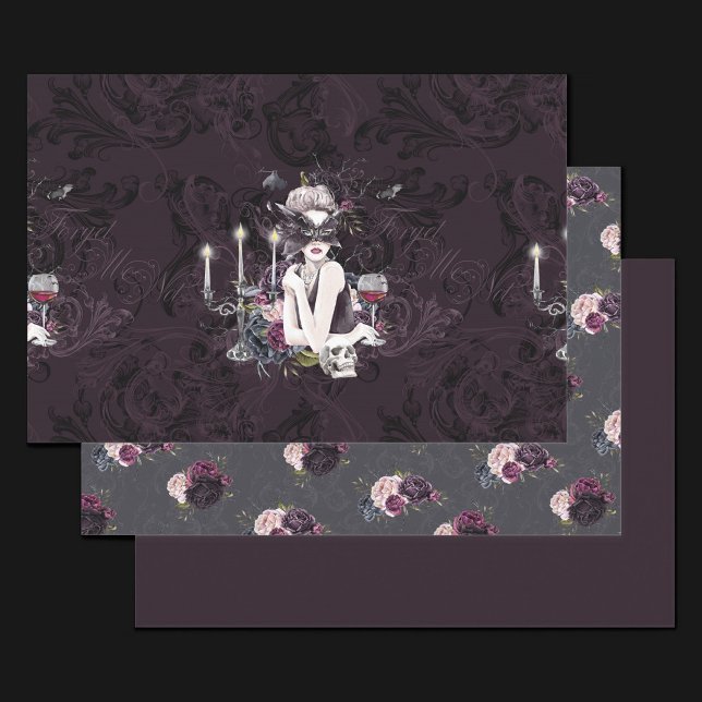 The Vampiress | Moody Gothic Vampy Glam Pale Skin Wrapping Paper Sheets (Creator Uploaded)