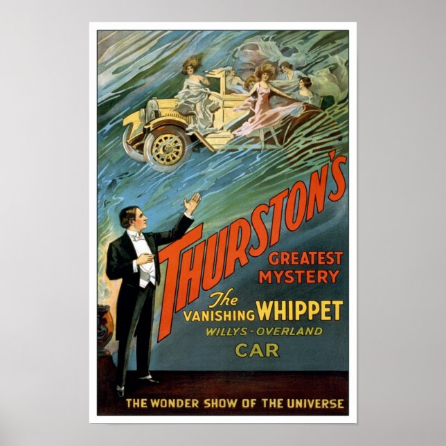 The Vanishing Car, 1925. Vintage Magician Poster (Front)
