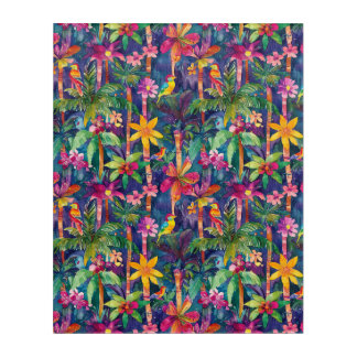 the variety of jungle, trees, birds, acrylic print