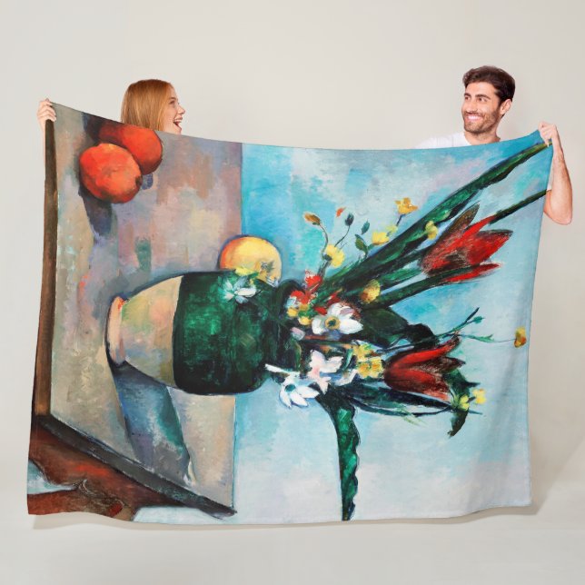The Vase of Tulips, Paul Cezanne Fleece Blanket (In Situ)
