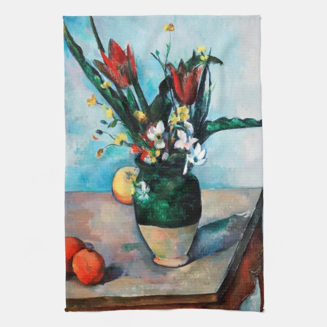 The Vase of Tulips, Paul Cezanne Kitchen Towel (Vertical)