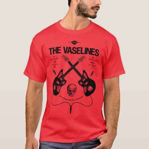 The Vaselines Guitar Vintage Logo T_Shirt