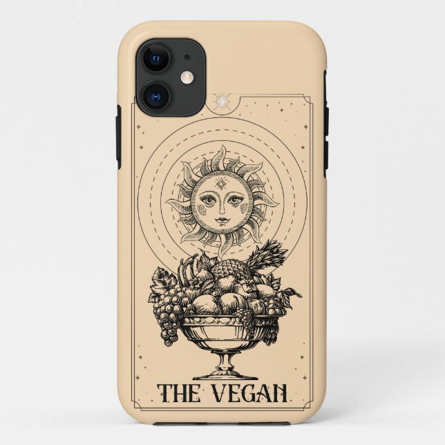 The Vegan stylized engraved sun plentiful fruits Case-Mate iPhone Case (Back)