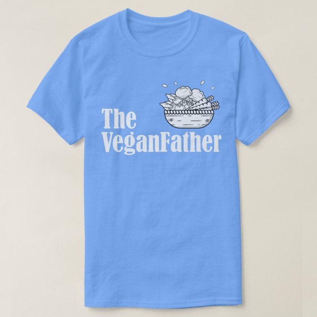 The Veganfather Vegan Raw Food Dad Funny Plant Bas T-Shirt (Design Front)