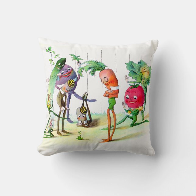 The Vege-Men’s Revenge 2 Throw Pillow (Front)