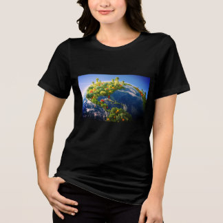 The Vegetable Earth on a Man/Woman Short Sleeve Tri-Blend Shirt