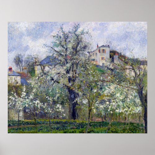 The Vegetable Garden with Trees in Blossom Poster