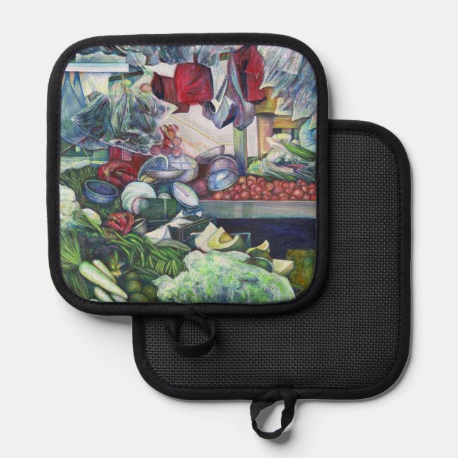 The Vegetarian Club Meets Here on Tuesday's Aftern Pot Holder (Front/Back)