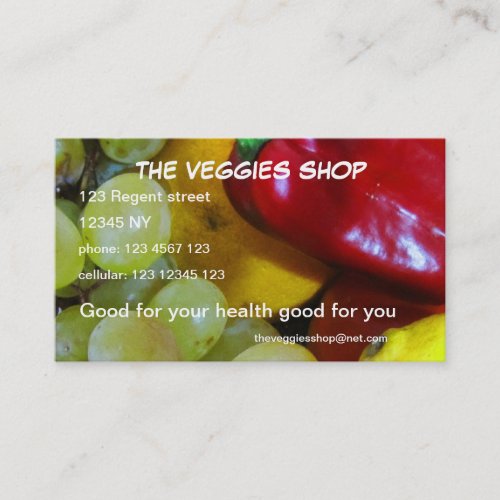 The Veggies Shop Business Card