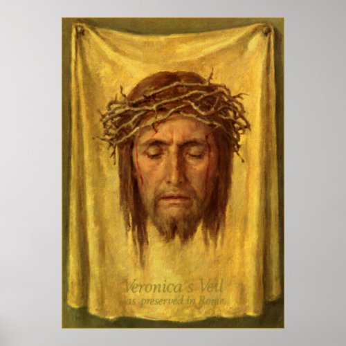 The Veil of Veronica Jesus Christ face Holy Face Poster