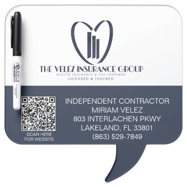 The Velez Insurance Group Dry Erase Board (Front)
