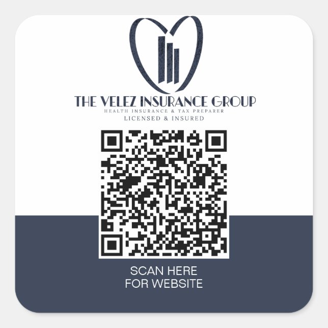 The Velez Insurance Group   Square Sticker (Front)