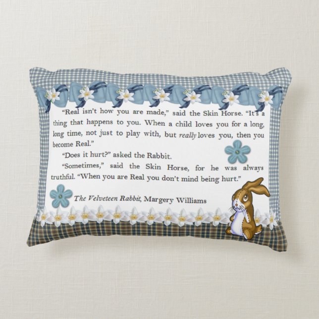 "The Velveteen Rabbit" Accent Pillow (Back)