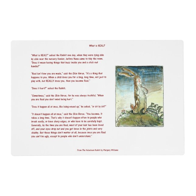 The Velveteen Rabbit by Margery Williams Placemat (Front)