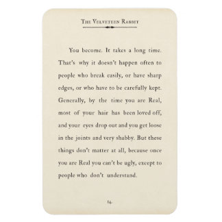 The Velveteen Rabbit Quote, Book Page Magnet