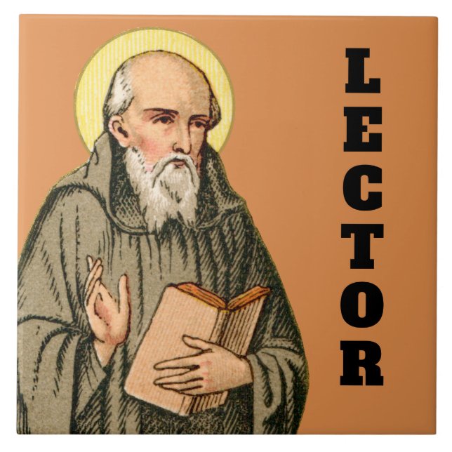The Venerable Bede as Preacher (P 008) Ceramic Tile (Front)