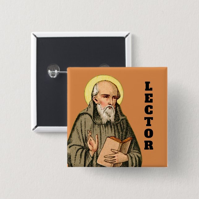 The Venerable Bede Preaching (P 008) Button (Front & Back)