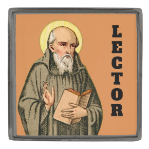 The Venerable Bede Preaching (P 008) Gunmetal Finish Lapel Pin