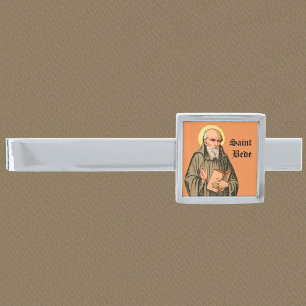 The Venerable Bede Preaching (P 008) Silver Finish Tie Bar
