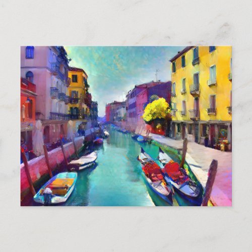 The Venetian Canal Painting Postcard