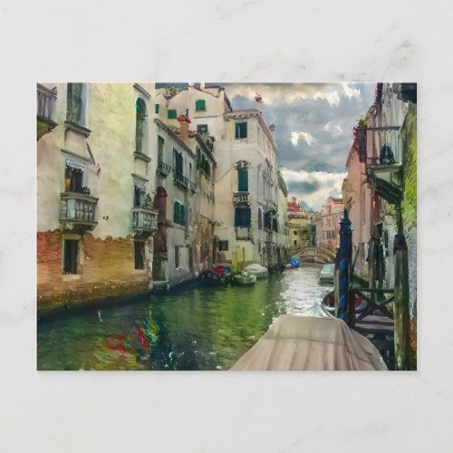 The Venetian Canal Painting Postcard
