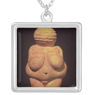 The Venus of Willendorf, Fertility Symbol Silver Plated Necklace