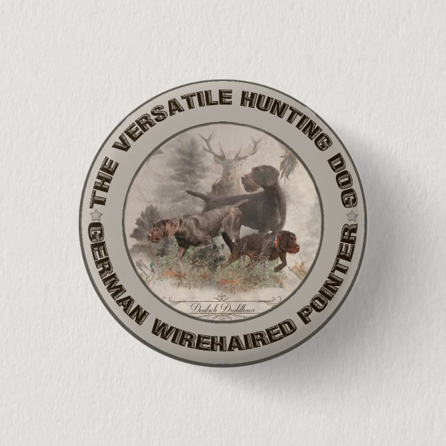The Versatile Hunting Dog Sticker Car Magnet Paper Button (Front)