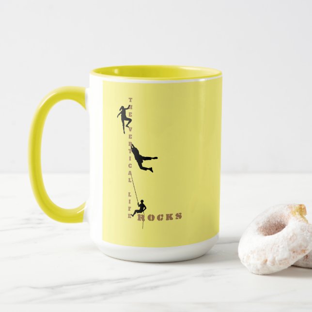 The Vertical Life - Rock Climbing Design Mug (With Donut)