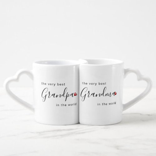 The Very Best Grandma  Grandpa in the World Love Coffee Mug Set