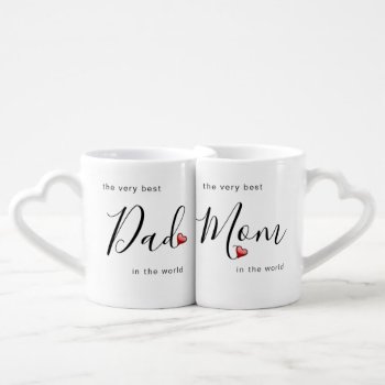 The Very Best Mom And Dad In The World With Love Coffee Mug Set by MaggieMart at Zazzle