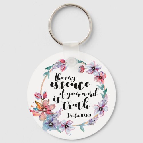 The Very Essence of Your Word Is Truth Button Keychain