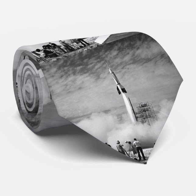 The Very First Rocket Launch At Cape Canaveral Neck Tie (Rolled)