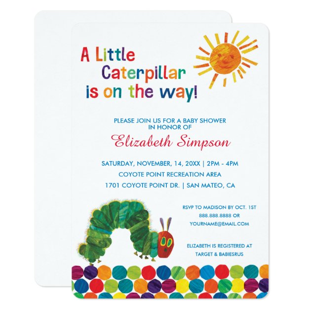 The Very Hungry Caterpillar Baby Shower Invitation