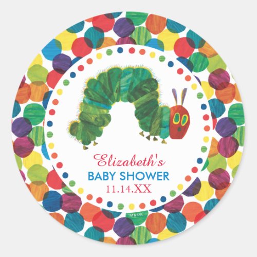 The Very Hungry Caterpillar Baby Shower Classic Round Sticker