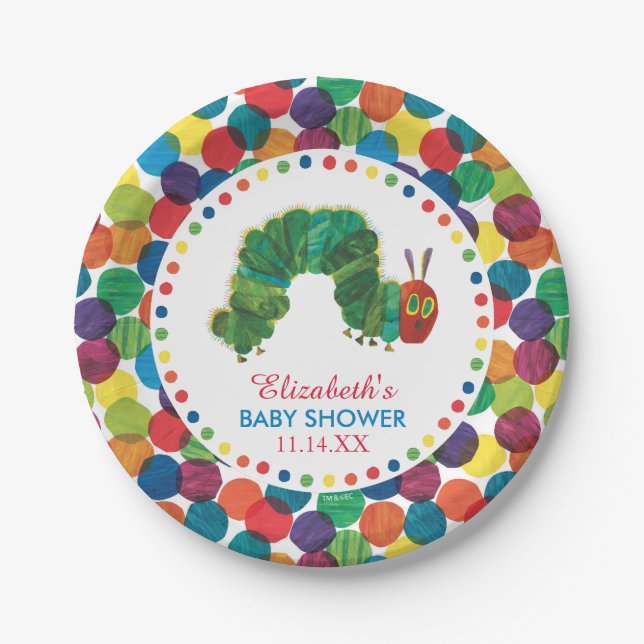 The Very Hungry Caterpillar Baby Shower Paper Plates (Front)