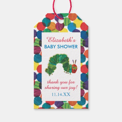 The Very Hungry Caterpillar Baby Shower Thank You Gift Tags