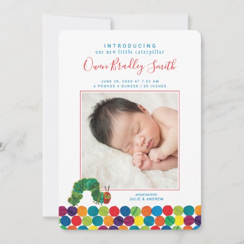 The Very Hungry Caterpillar Birth Announcement