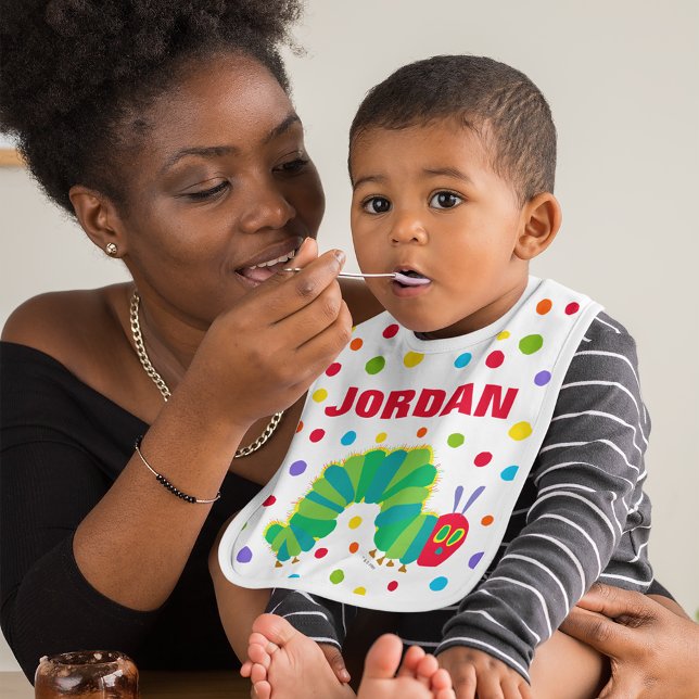 The Very Hungry Caterpillar Birthday  Baby Bib (Bib on baby)