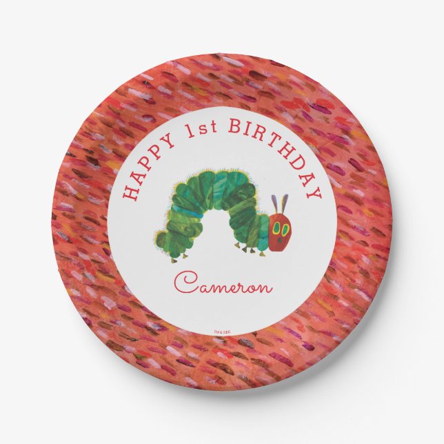 The Very Hungry Caterpillar Birthday Paper Plates (Front)