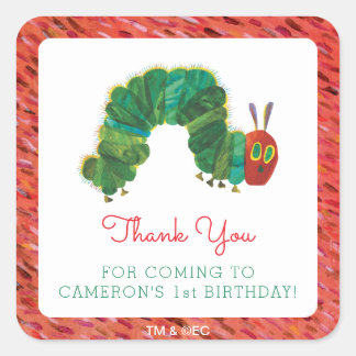 The Very Hungry Caterpillar Birthday | Thank You Square Sticker