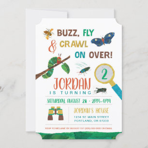 The Very Hungry Caterpillar   Bug Birthday Invitation